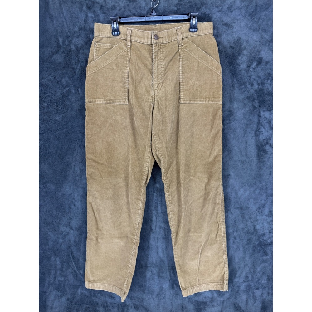 Levis Camp Pant Womens 14 Tan Corduroy High Rise Straight Leg Trousers